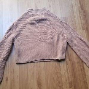Pink Mock Turtleneck  Sweater